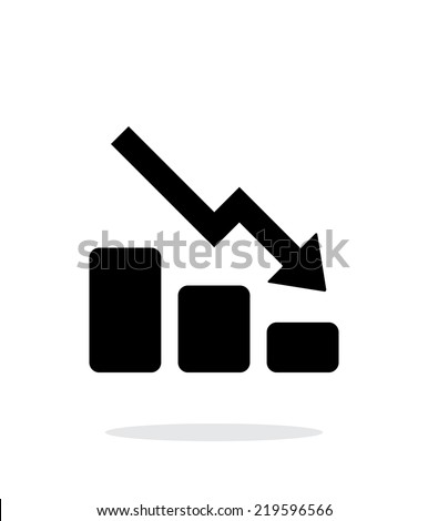 Graph down icon on white background. Vector illustration.