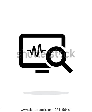 Pulse monitoring icon on white background. Vector illustration.