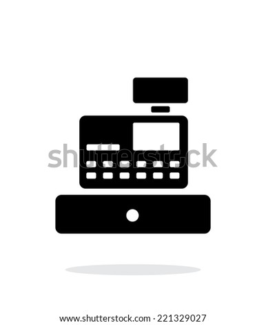 Cash register machine icon on white background. Vector illustration.