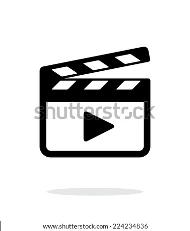 Clapper board icon on white background. Vector illustration.