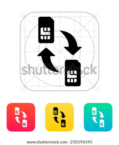 Replacement and exchange SIM cards icon. Vector illustration.