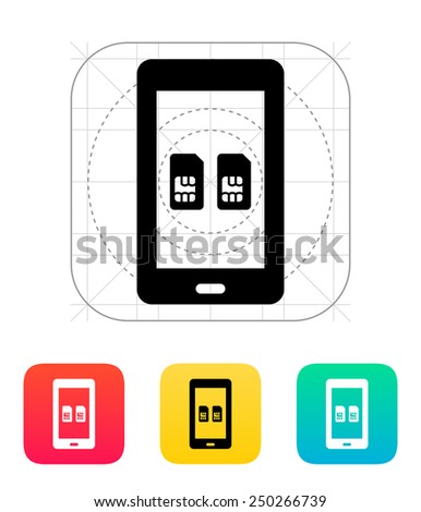 Dual SIM mobile phone icon. Vector illustration.