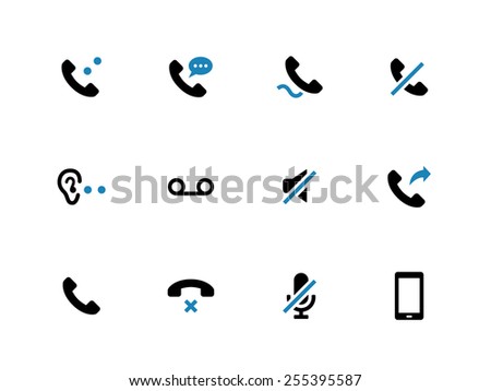 Mobile phone handset duotone icons on white background. Vector illustration.