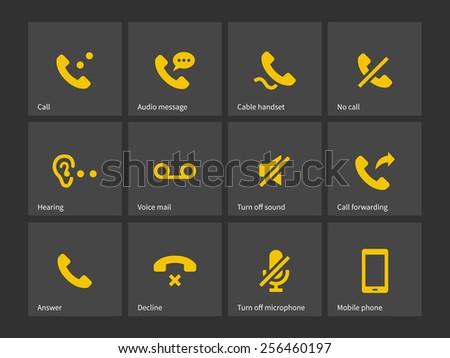 Communication, call, phone icons. Vector illustration.