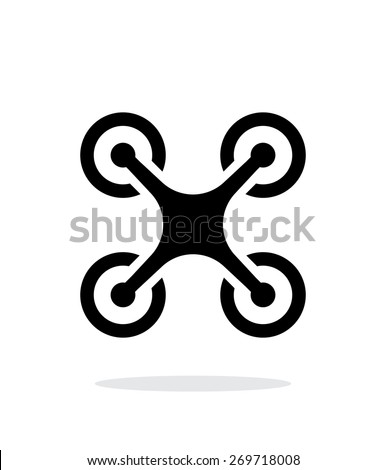 Quadcopter simple icon on white background. Vector illustration.