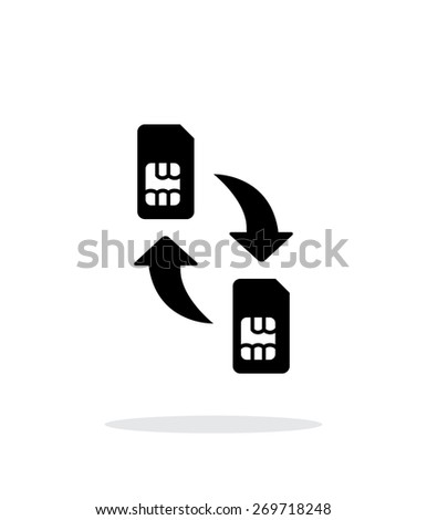 Replacement and exchange SIM cards simple icon on white background. Vector illustration.