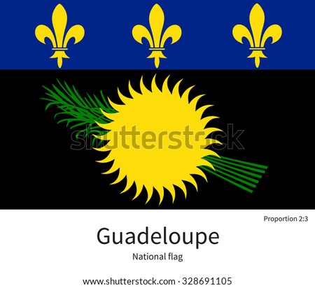 National flag of Guadeloupe with correct proportions, element, colors for education books and official documentation