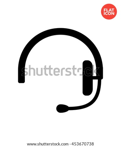 Headset Icon Flat Style Isolated Vector Illustration