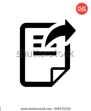 Sign share on file Icon Flat Style Isolated Vector Illustration