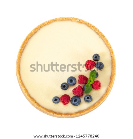 Similar – Image, Stock Photo Classic Cheesecake on white marble table. Top view