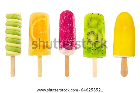 Similar – Image, Stock Photo Pink popsicles and fresh strawberries