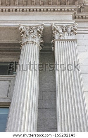 Close-up of Roman style columns.