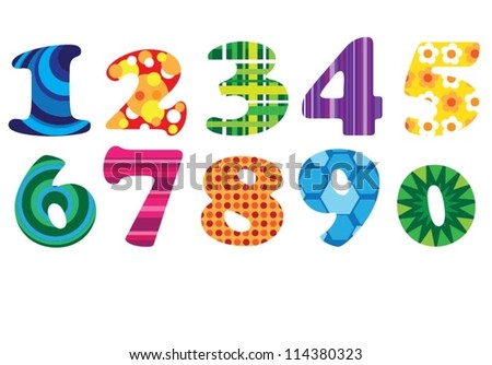 Colors Numbers Stock Vector Illustration 114380323 : Shutterstock