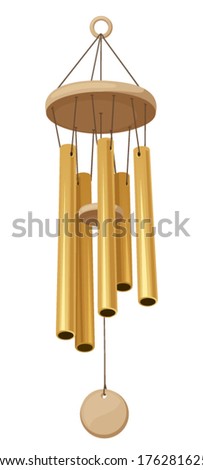 Wind chimes. Vector illustration.