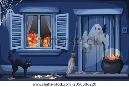 Similar – Image, Stock Photo haunted house Facade