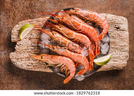 Red shrimps gourmet wild ocean jumbo shrimps.