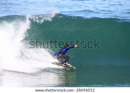 body board riding a wave