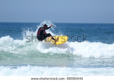 surfer riding the wave