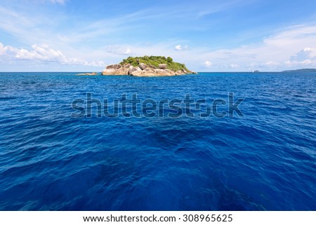 Ko Ha is a small island surrounded by the blue sea under a summer sky at the Mu Ko Similan National Park, Phang Nga Province, Thailand
