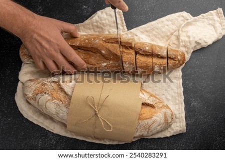 Similar – Foto Bild Ordentlich geschnittenes Brot zum Frühstück