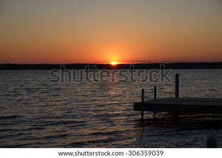 The empty dock as the sun sets
