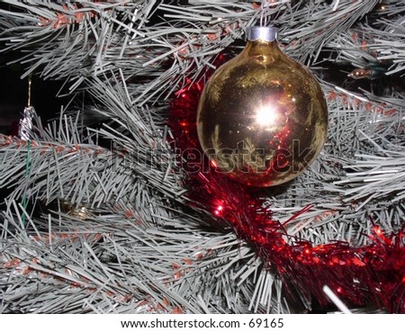 Christmas tree with gold ornament