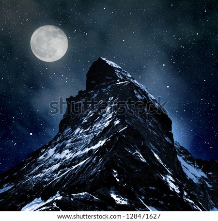 Matterhorn on night sky