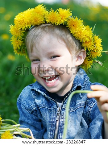 Happy child with diadem