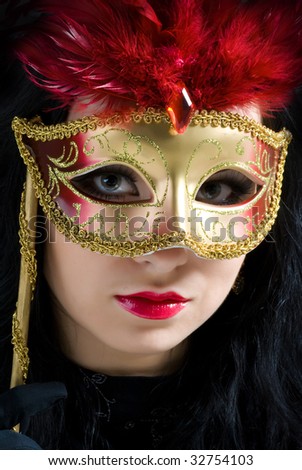 Beautiful woman in carnival mask