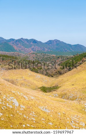 Karst mountain landscape in Japan