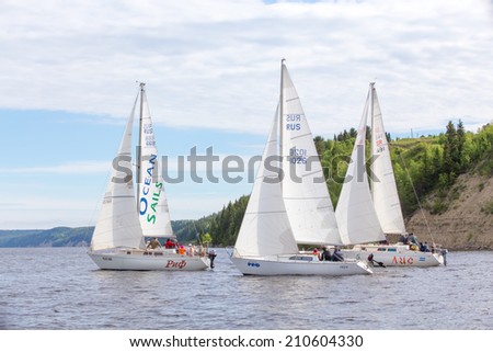Perm, Russia - June 28,2014. Sailing regatta \