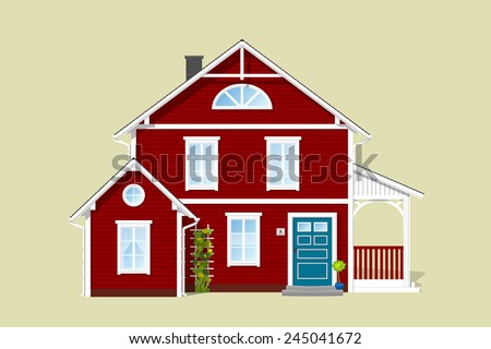 Red Colonial house