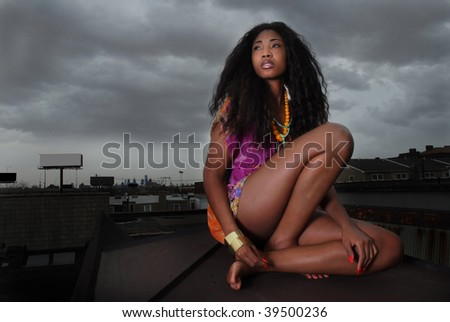 african american woman thinking as she stares