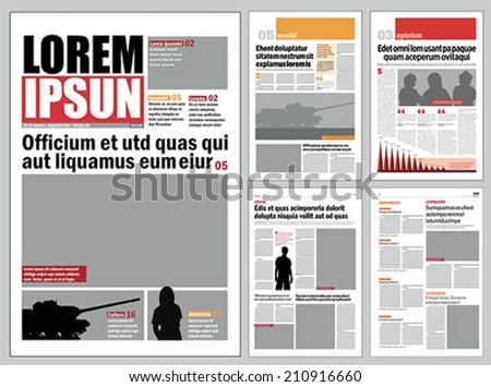 Graphical design newspaper template