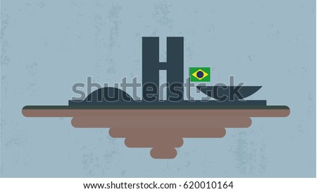 Flat Illustration of Brasilia, capital of brazil