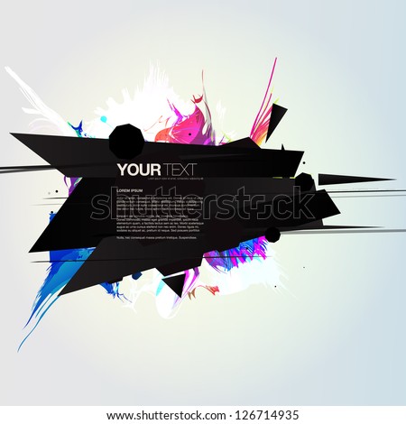 Abstract colorful sharp explosion design text box vector background