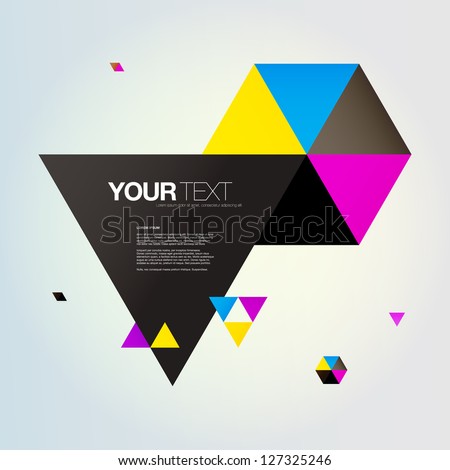 Abstract Triangles Text Box Design Vector - 127325246 : Shutterstock