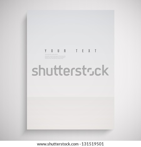 A4 / A3 Format paper design vector with text and shadow