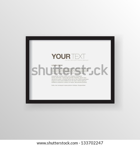 A4 / A3 Format black frame on a wall vector background design for your content