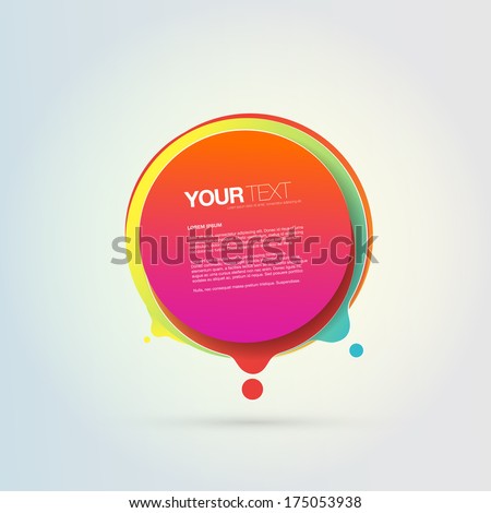 Abstract colorful geometrical circles design bubble with your text  Eps 10 vector illustration 