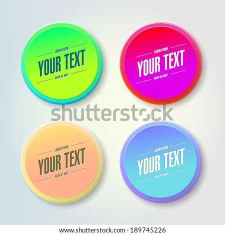 Abstract colorful geometrical circles design bubble set with your text  Eps 10 stock vector illustration 