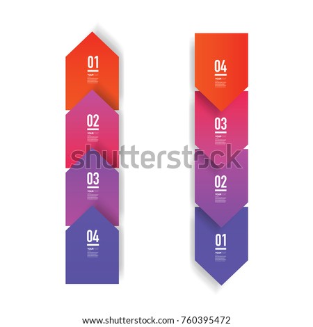Abstract minimal arrows design with numbers and your text. Eps 10 stock vector illustration