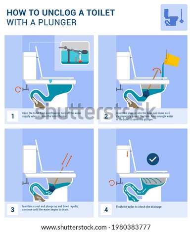 How to unclog a toilet with a plunger tutorial
