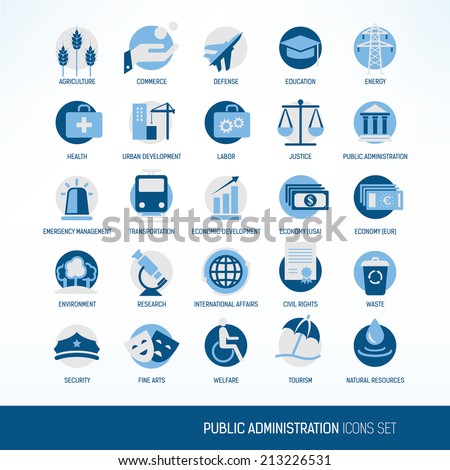 Public administration icons
