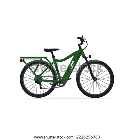 Electric bicycle isolated on white background, environment and mobility concept