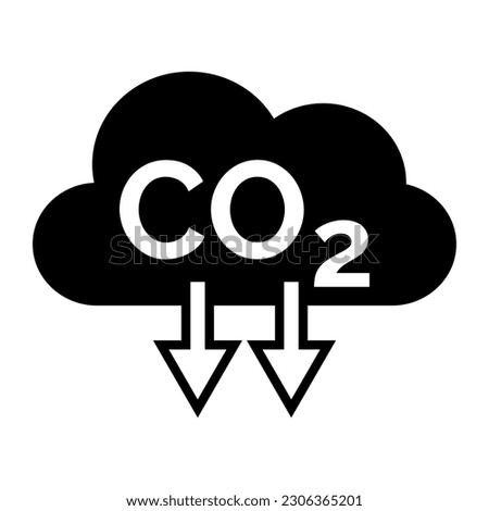 Reduce CO2 emissions icon isolated, environmental protection concept