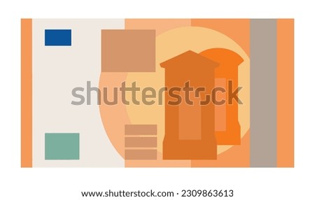 Euro cash banknote isolated, finance and currency concept