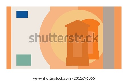 Euro cash banknote isolated, finance and currency concept