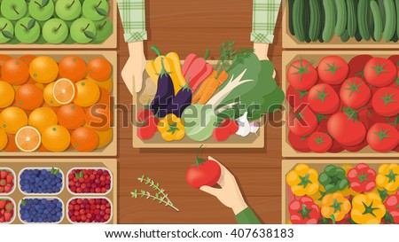 Easy Vegetable Seller Drawing - Vegetarian Foody's