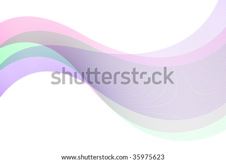 Waving lines mesh over white background